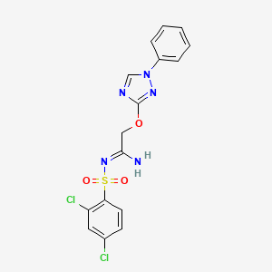molecular formula C16H13Cl2N5O3S B2992735 N'-(2,4-二氯苯基)磺酰基-2-[(1-苯基-1,2,4-三唑-3-基)氧基]乙酰胺 CAS No. 338405-38-2