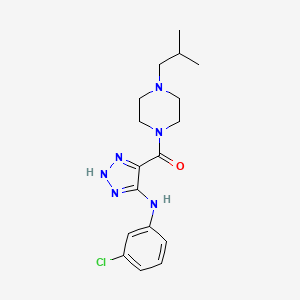 molecular formula C17H23ClN6O B2992738 {5-[(3-chlorophenyl)amino]-1H-1,2,3-triazol-4-yl}[4-(2-methylpropyl)piperazin-1-yl]methanone CAS No. 1291868-45-5