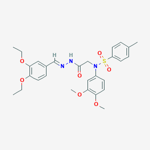 molecular formula C28H33N3O7S B299274 N-{2-[2-(3,4-diethoxybenzylidene)hydrazino]-2-oxoethyl}-N-(3,4-dimethoxyphenyl)-4-methylbenzenesulfonamide 