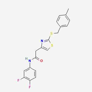 molecular formula C19H16F2N2OS2 B2992755 N-(3,4-difluorophenyl)-2-(2-((4-methylbenzyl)thio)thiazol-4-yl)acetamide CAS No. 941875-89-4