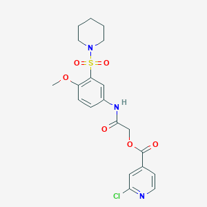 molecular formula C20H22ClN3O6S B2992767 {[4-Methoxy-3-(piperidine-1-sulfonyl)phenyl]carbamoyl}methyl 2-chloropyridine-4-carboxylate CAS No. 1197861-73-6