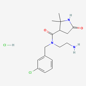 molecular formula C16H23Cl2N3O2 B2992769 N-(2-Aminoethyl)-N-[(3-chlorophenyl)methyl]-2,2-dimethyl-5-oxopyrrolidine-3-carboxamide;hydrochloride CAS No. 2418643-31-7