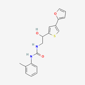 molecular formula C18H18N2O3S B2992776 1-[2-[4-(Furan-2-yl)thiophen-2-yl]-2-hydroxyethyl]-3-(2-methylphenyl)urea CAS No. 2320538-62-1