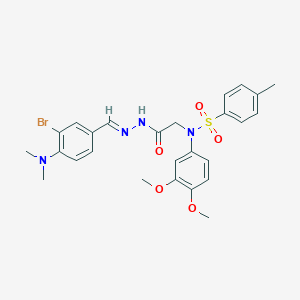 molecular formula C26H29BrN4O5S B299278 N-(2-{2-[3-bromo-4-(dimethylamino)benzylidene]hydrazino}-2-oxoethyl)-N-(3,4-dimethoxyphenyl)-4-methylbenzenesulfonamide 