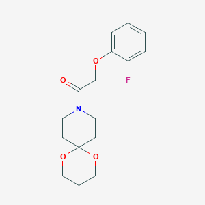 molecular formula C16H20FNO4 B2992780 2-(2-Fluorophenoxy)-1-(1,5-dioxa-9-azaspiro[5.5]undecan-9-yl)ethanone CAS No. 1351611-75-0