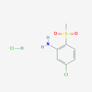 molecular formula C7H9Cl2NO2S B2992781 5-氯-2-甲磺酰基苯胺；盐酸盐 CAS No. 2490403-78-4