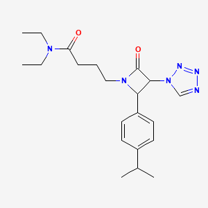 molecular formula C21H30N6O2 B2992799 N,N-diethyl-4-[2-oxo-4-(4-propan-2-ylphenyl)-3-(tetrazol-1-yl)azetidin-1-yl]butanamide CAS No. 1240960-31-9