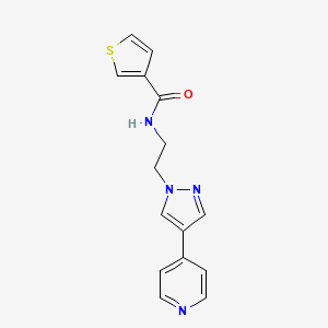 molecular formula C15H14N4OS B2992800 N-{2-[4-(吡啶-4-基)-1H-吡唑-1-基]乙基}噻吩-3-甲酰胺 CAS No. 2034322-89-7