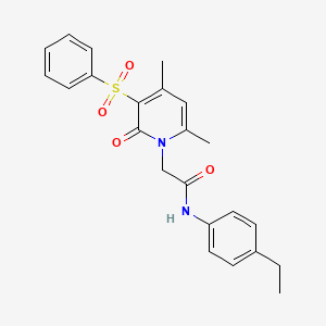 molecular formula C23H24N2O4S B2992803 2-[4,6-dimethyl-2-oxo-3-(phenylsulfonyl)pyridin-1(2H)-yl]-N-(4-ethylphenyl)acetamide CAS No. 1021215-79-1
