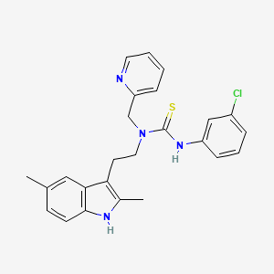 molecular formula C25H25ClN4S B2992814 3-(3-chlorophenyl)-1-[2-(2,5-dimethyl-1H-indol-3-yl)ethyl]-1-(pyridin-2-ylmethyl)thiourea CAS No. 851971-97-6