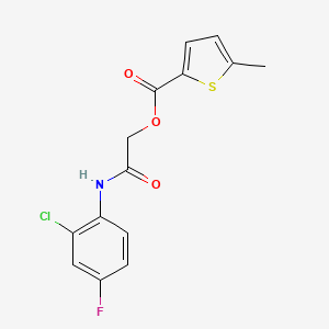 molecular formula C14H11ClFNO3S B2992817 [2-(2-Chloro-4-fluoroanilino)-2-oxoethyl] 5-methylthiophene-2-carboxylate CAS No. 387855-32-5