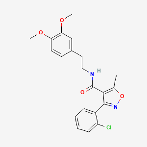 molecular formula C21H21ClN2O4 B2992820 3-(2-chlorophenyl)-N-[2-(3,4-dimethoxyphenyl)ethyl]-5-methyl-1,2-oxazole-4-carboxamide CAS No. 217317-62-9