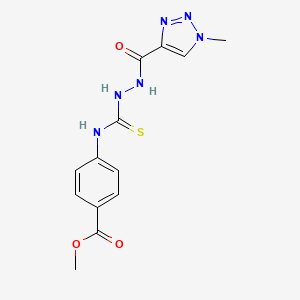 molecular formula C13H14N6O3S B2992828 Methyl 4-[[(1-methyltriazole-4-carbonyl)amino]carbamothioylamino]benzoate CAS No. 2320726-70-1
