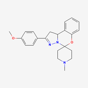 2-(4-Methoxyphenyl)-1'-methyl-1,10b-dihydrospiro[benzo[e]pyrazolo[1,5-c][1,3]oxazine-5,4'-piperidine]
