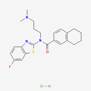 molecular formula C23H27ClFN3OS B2992846 N-(3-(dimethylamino)propyl)-N-(6-fluorobenzo[d]thiazol-2-yl)-5,6,7,8-tetrahydronaphthalene-2-carboxamide hydrochloride CAS No. 1052529-73-3