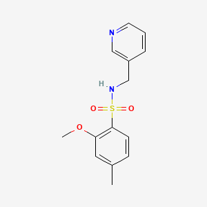 molecular formula C14H16N2O3S B2992852 2-methoxy-4-methyl-N-(pyridin-3-ylmethyl)benzenesulfonamide CAS No. 873680-37-6