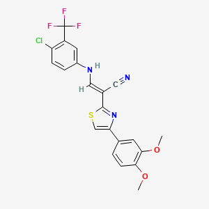 (E)-3-((4-chloro-3-(trifluoromethyl)phenyl)amino)-2-(4-(3,4-dimethoxyphenyl)thiazol-2-yl)acrylonitrile