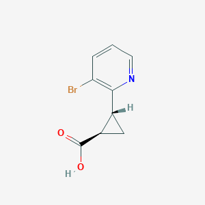 molecular formula C9H8BrNO2 B2992859 (1R,2R)-2-(3-溴吡啶-2-基)环丙烷-1-羧酸 CAS No. 2227891-44-1