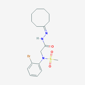 molecular formula C17H24BrN3O3S B299286 N-(2-bromophenyl)-N-[2-(2-cyclooctylidenehydrazino)-2-oxoethyl]methanesulfonamide 