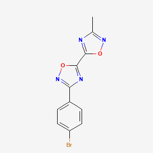 molecular formula C11H7BrN4O2 B2992869 3-(4-Bromophenyl)-5-(3-methyl-1,2,4-oxadiazol-5-YL)-1,2,4-oxadiazole CAS No. 1775323-62-0