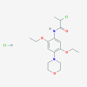 molecular formula C17H26Cl2N2O4 B2992870 2-chloro-N-[2,5-diethoxy-4-(morpholin-4-yl)phenyl]propanamide hydrochloride CAS No. 1172248-02-0