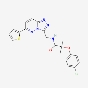molecular formula C20H18ClN5O2S B2992874 2-(4-chlorophenoxy)-2-methyl-N-((6-(thiophen-2-yl)-[1,2,4]triazolo[4,3-b]pyridazin-3-yl)methyl)propanamide CAS No. 1903156-60-4