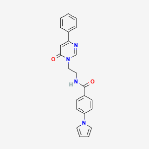 N-(2-(6-oxo-4-phenylpyrimidin-1(6H)-yl)ethyl)-4-(1H-pyrrol-1-yl)benzamide