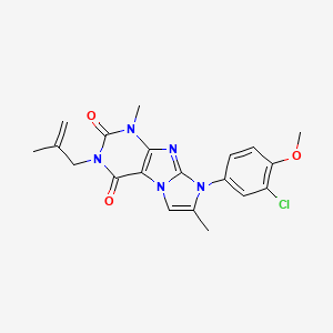 molecular formula C20H20ClN5O3 B2992887 6-(3-Chloro-4-methoxyphenyl)-4,7-dimethyl-2-(2-methylprop-2-enyl)purino[7,8-a]imidazole-1,3-dione CAS No. 876672-30-9