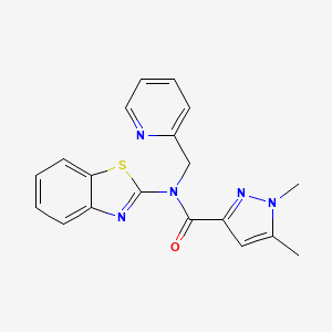 molecular formula C19H17N5OS B2992892 N-(1,3-苯并噻唑-2-基)-1,5-二甲基-N-(吡啶-2-基甲基)吡唑-3-甲酰胺 CAS No. 1013810-42-8