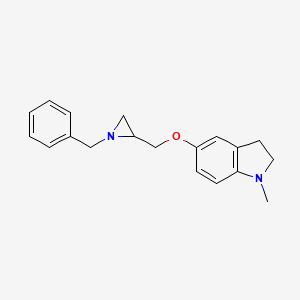molecular formula C19H22N2O B2992899 5-[(1-Benzylaziridin-2-yl)methoxy]-1-methyl-2,3-dihydroindole CAS No. 2411266-75-4