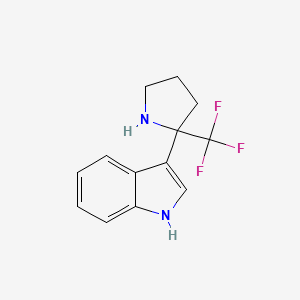 molecular formula C13H13F3N2 B2992900 3-[2-(三氟甲基)吡咯烷-2-基]-1H-吲哚 CAS No. 1774374-53-6