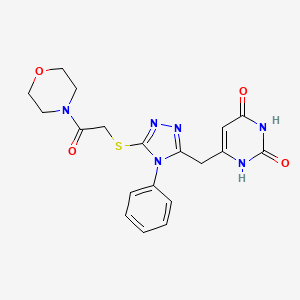 6-[(5-{[2-(morpholin-4-yl)-2-oxoethyl]sulfanyl}-4-phenyl-4H-1,2,4-triazol-3-yl)methyl]-1,2,3,4-tetrahydropyrimidine-2,4-dione