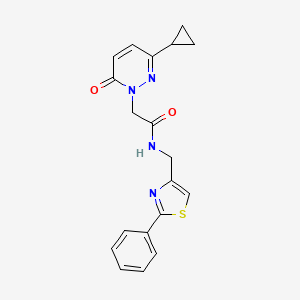 molecular formula C19H18N4O2S B2992903 2-(3-环丙基-6-氧代吡哒嗪-1(6H)-基)-N-((2-苯并噻唑-4-基)甲基)乙酰胺 CAS No. 2034424-65-0