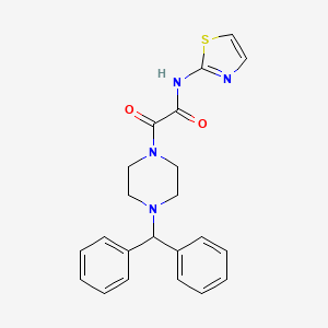 molecular formula C22H22N4O2S B2992913 2-(4-benzhydrylpiperazin-1-yl)-2-oxo-N-(thiazol-2-yl)acetamide CAS No. 899974-85-7