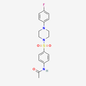 molecular formula C18H20FN3O3S B2992920 N-(4-{[4-(4-氟苯基)哌嗪-1-基]磺酰基}苯基)乙酰胺 CAS No. 326901-97-7