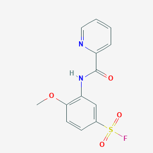 molecular formula C13H11FN2O4S B2992928 4-Methoxy-3-(pyridine-2-carbonylamino)benzenesulfonyl fluoride CAS No. 2137672-89-8
