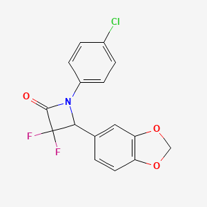 4-(1,3-Benzodioxol-5-yl)-1-(4-chlorophenyl)-3,3-difluoroazetidin-2-one