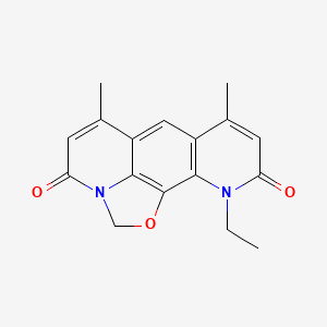 molecular formula C17H16N2O3 B2992945 11-Ethyl-6,8-dimethyloxazolo[5,4,3-ij]pyrido[3,2-g]quinoline-4,10(2H,11H)-dione CAS No. 1809737-28-7