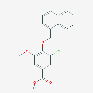 molecular formula C19H15ClO4 B2992948 3-chloro-5-methoxy-4-(naphthalen-1-ylmethoxy)benzoic Acid CAS No. 938362-31-3
