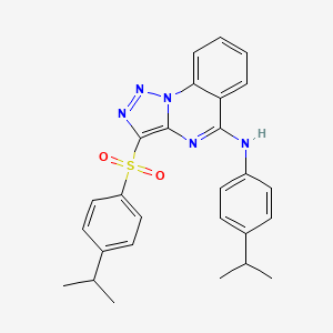 molecular formula C27H27N5O2S B2992951 N-(4-异丙苯基)-3-[(4-异丙苯基)磺酰基][1,2,3]三唑并[1,5-a]喹唑啉-5-胺 CAS No. 899761-09-2