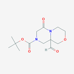 molecular formula C13H20N2O5 B2992973 Tert-butyl 9a-formyl-6-oxo-3,4,7,9-tetrahydro-1H-pyrazino[2,1-c][1,4]oxazine-8-carboxylate CAS No. 2445794-87-4