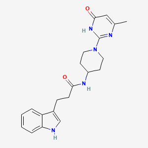 3-(1H-indol-3-yl)-N-(1-(4-methyl-6-oxo-1,6-dihydropyrimidin-2-yl)piperidin-4-yl)propanamide