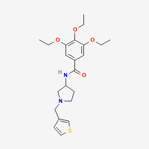 3,4,5-triethoxy-N-{1-[(thiophen-3-yl)methyl]pyrrolidin-3-yl}benzamide