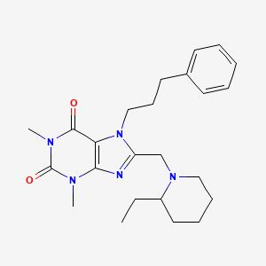 8-[(2-Ethylpiperidin-1-yl)methyl]-1,3-dimethyl-7-(3-phenylpropyl)purine-2,6-dione