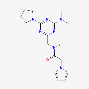 N-((4-(dimethylamino)-6-(pyrrolidin-1-yl)-1,3,5-triazin-2-yl)methyl)-2-(1H-pyrrol-1-yl)acetamide
