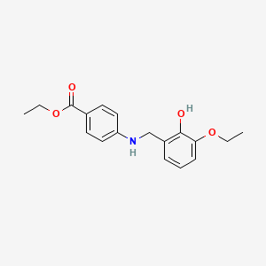 molecular formula C18H21NO4 B2992998 Ethyl 4-[(3-ethoxy-2-hydroxybenzyl)amino]benzoate CAS No. 1223881-28-4