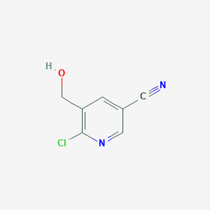 molecular formula C7H5ClN2O B2993002 6-Chloro-5-(hydroxymethyl)pyridine-3-carbonitrile CAS No. 1360944-06-4