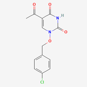 molecular formula C13H11ClN2O4 B2993004 5-acetyl-1-[(4-chlorobenzyl)oxy]-2,4(1H,3H)-pyrimidinedione CAS No. 477853-64-8
