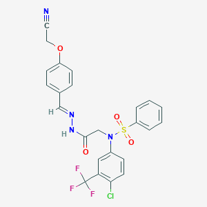 molecular formula C24H18ClF3N4O4S B299301 N-[4-chloro-3-(trifluoromethyl)phenyl]-N-(2-{2-[4-(cyanomethoxy)benzylidene]hydrazino}-2-oxoethyl)benzenesulfonamide 