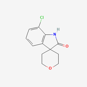 molecular formula C12H12ClNO2 B2993010 7-氯-1H-螺[吲哚-3,4'-氧杂环]-2-酮 CAS No. 1694218-82-0